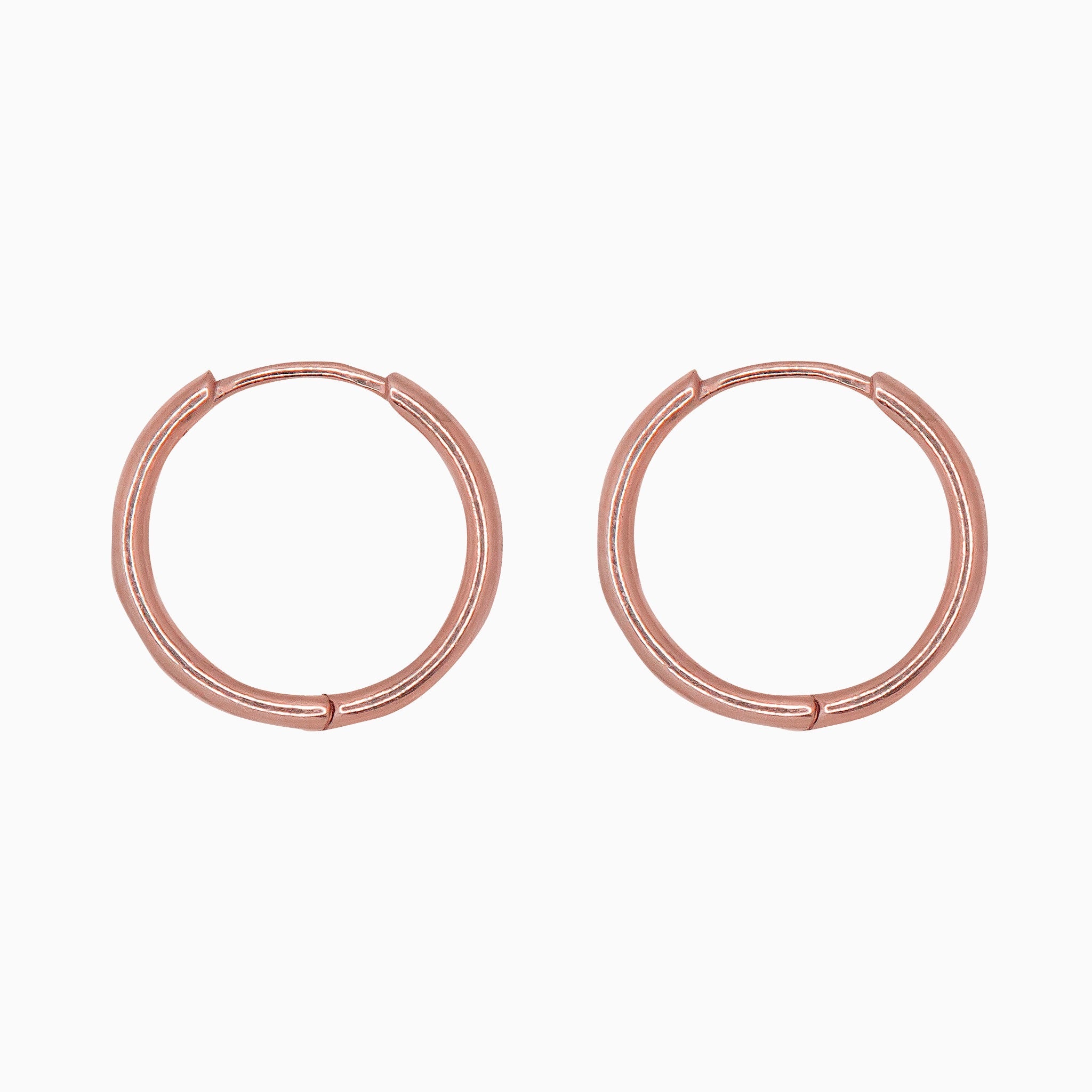 14k Gold 19mm Hinged Everyday Round Hoop Earrings - Starflower Design