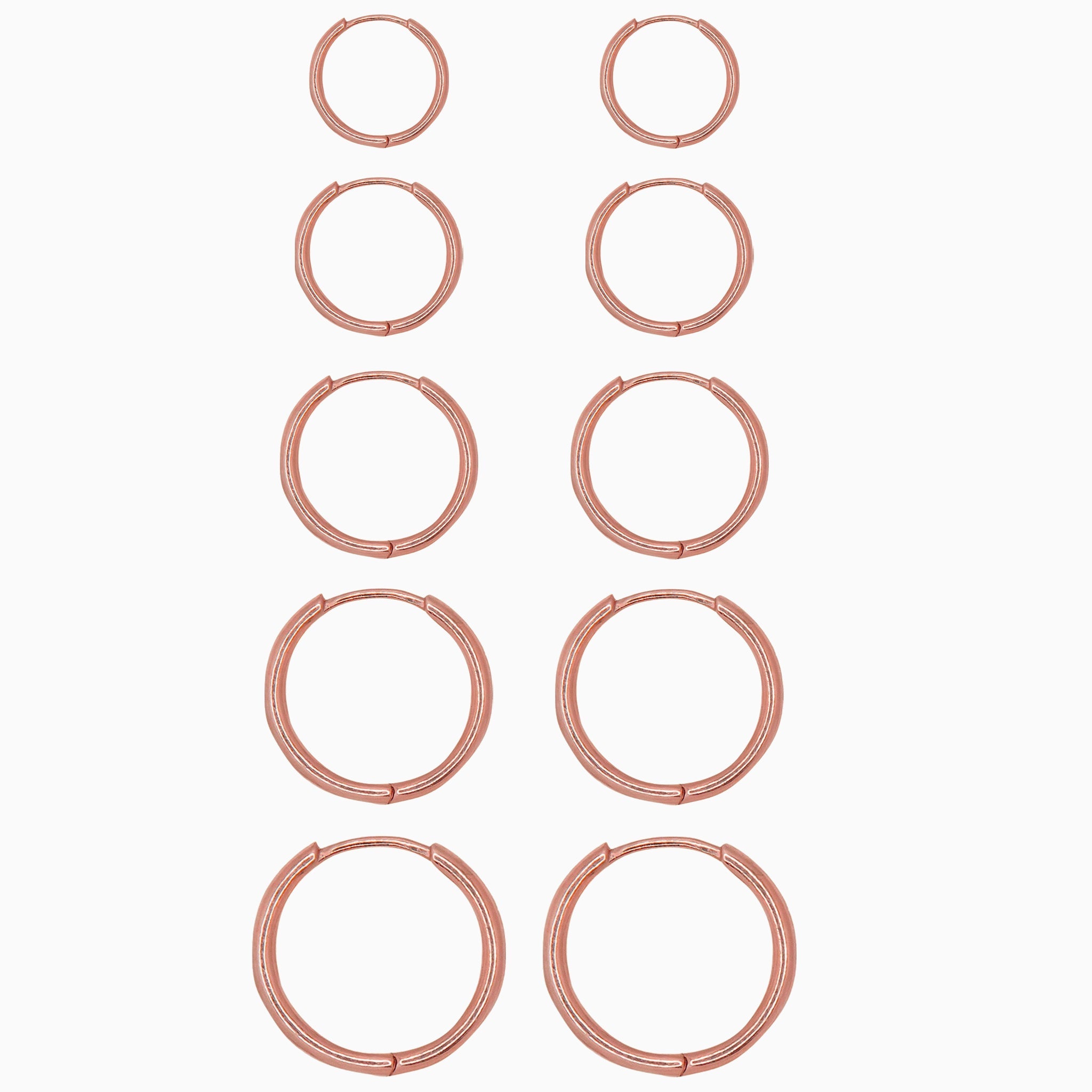 14k Gold 19mm Hinged Everyday Round Hoop Earrings - Starflower Design