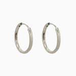 14k Gold 19mm Hinged Everyday Round Hoop Earrings - Starflower Design
