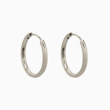 14k Gold 19mm Hinged Everyday Round Hoop Earrings - Starflower Design