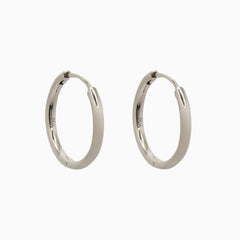 14k Gold 19mm Hinged Everyday Round Hoop Earrings - Starflower Design