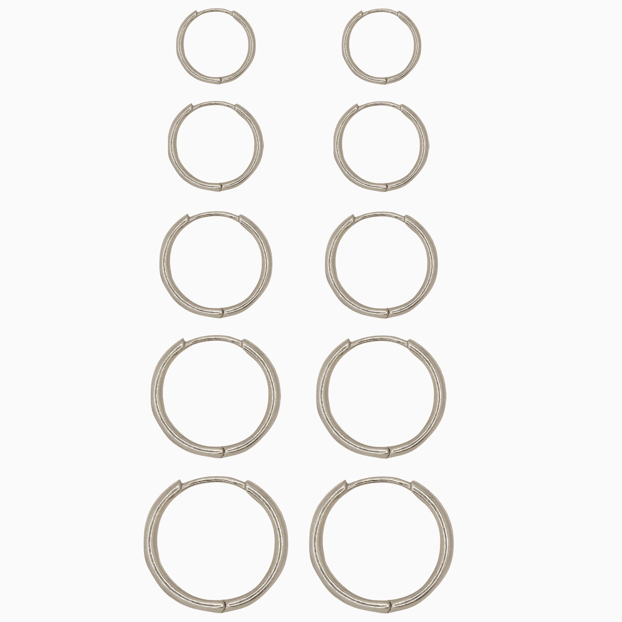 14k Gold 19mm Hinged Everyday Round Hoop Earrings - Starflower Design