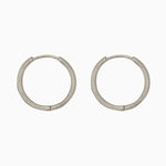 14k Gold 19mm Hinged Everyday Round Hoop Earrings - Starflower Design
