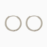 14k Gold 19mm Hinged Everyday Round Hoop Earrings - Starflower Design