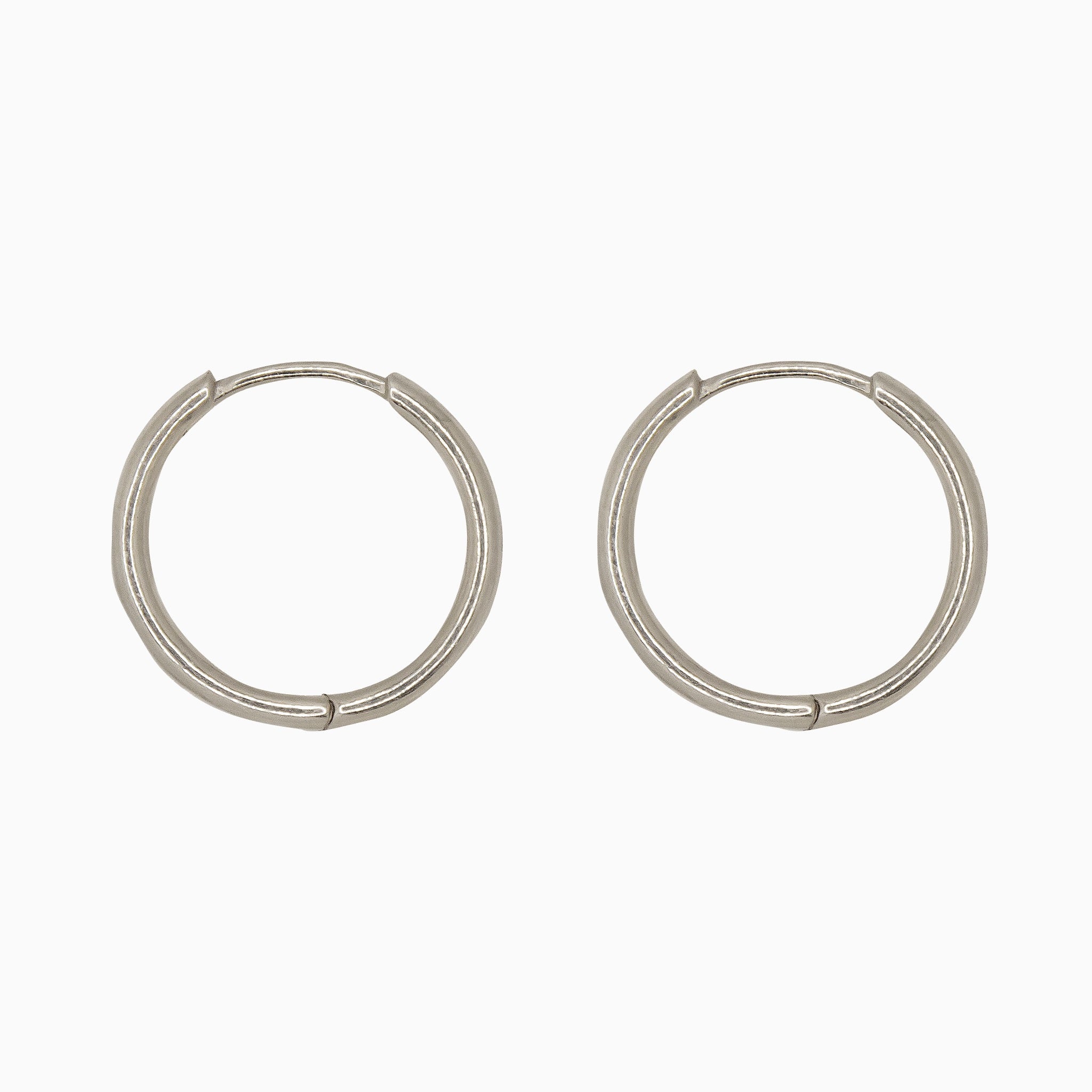 14k Gold 19mm Hinged Everyday Round Hoop Earrings - Starflower Design