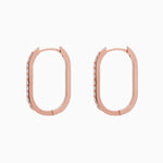 14k Gold 19mm x 13mm Hinged Diamond Paperclip Hoop Earrings - Starflower Design