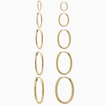 14k Gold 19mm x 13mm Hinged Everyday Oval Hoop Earrings - Starflower Design