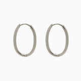 14k Gold 19mm x 13mm Hinged Everyday Oval Hoop Earrings - Starflower Design