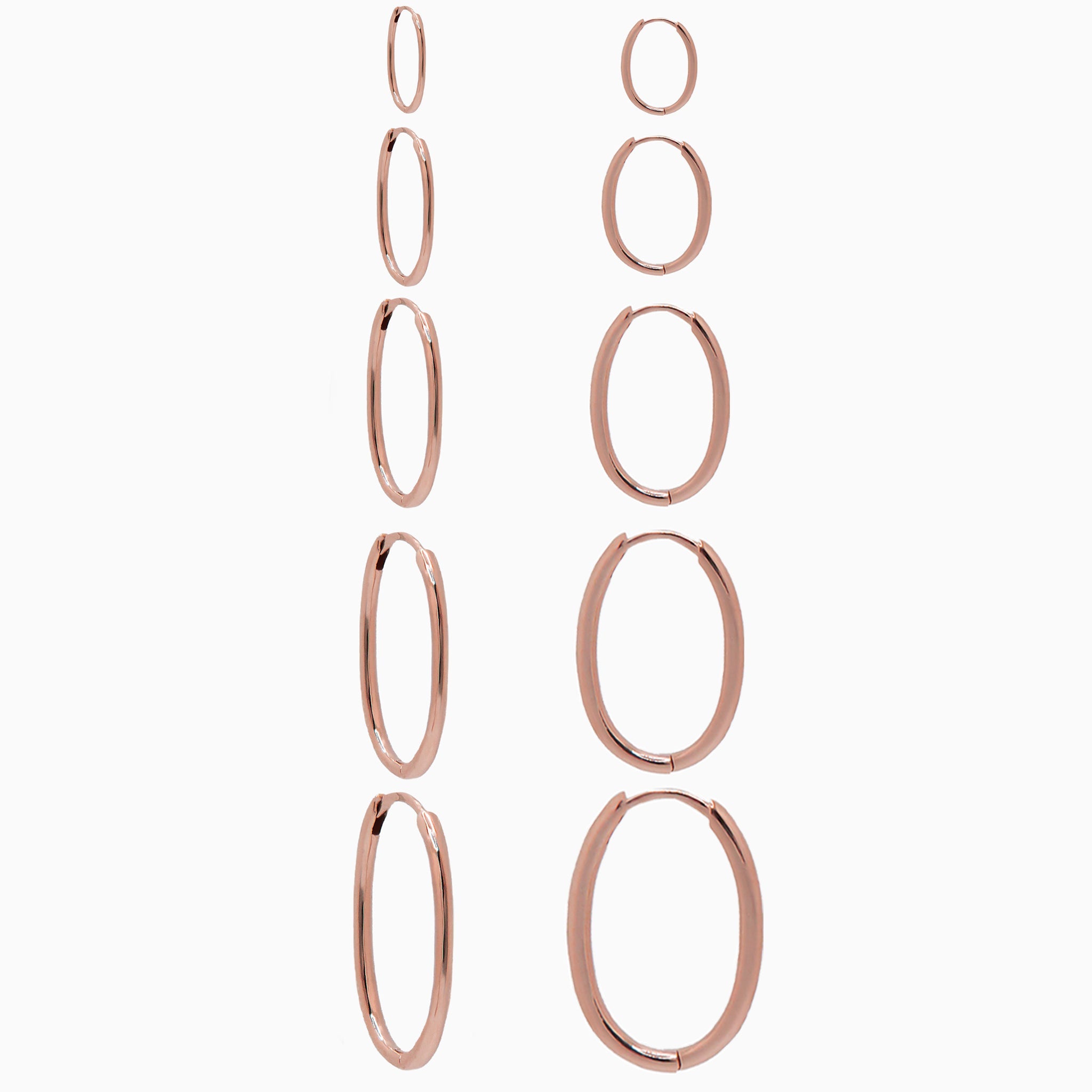 14k Gold 19mm x 13mm Hinged Everyday Oval Hoop Earrings - Starflower Design