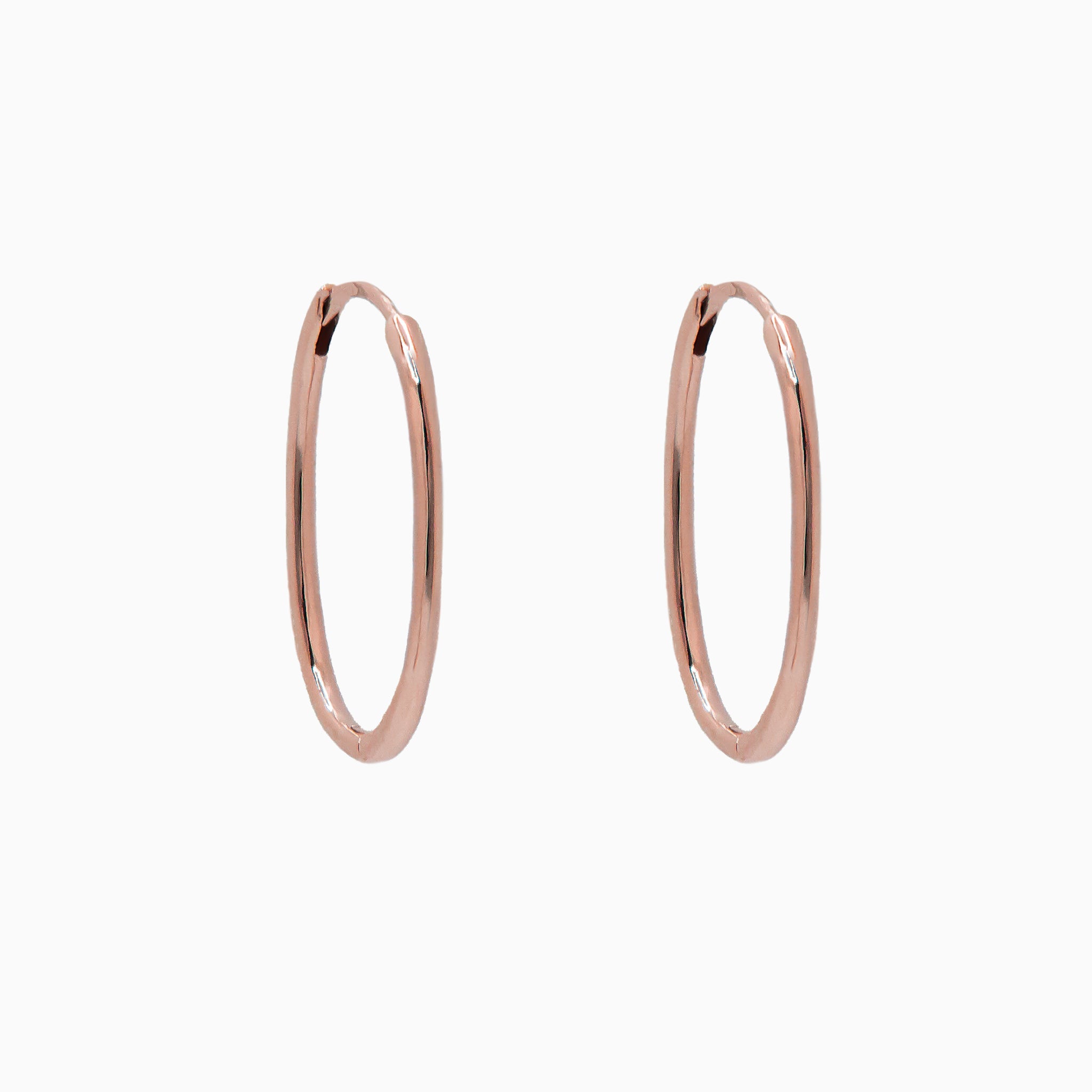 14k Gold 19mm x 13mm Hinged Everyday Oval Hoop Earrings - Starflower Design