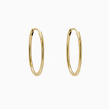 14k Gold 19mm x 13mm Hinged Everyday Oval Hoop Earrings - Starflower Design