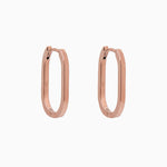 14k Gold 19mm x 13mm Hinged Paperclip Hoop Earrings - Starflower Design