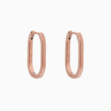 14k Gold 19mm x 13mm Hinged Paperclip Hoop Earrings - Starflower Design