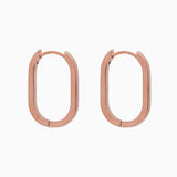 14k Gold 19mm x 13mm Hinged Paperclip Hoop Earrings - Starflower Design