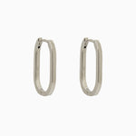 14k Gold 19mm x 13mm Hinged Paperclip Hoop Earrings - Starflower Design