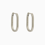14k Gold 19mm x 13mm Hinged Paperclip Hoop Earrings - Starflower Design