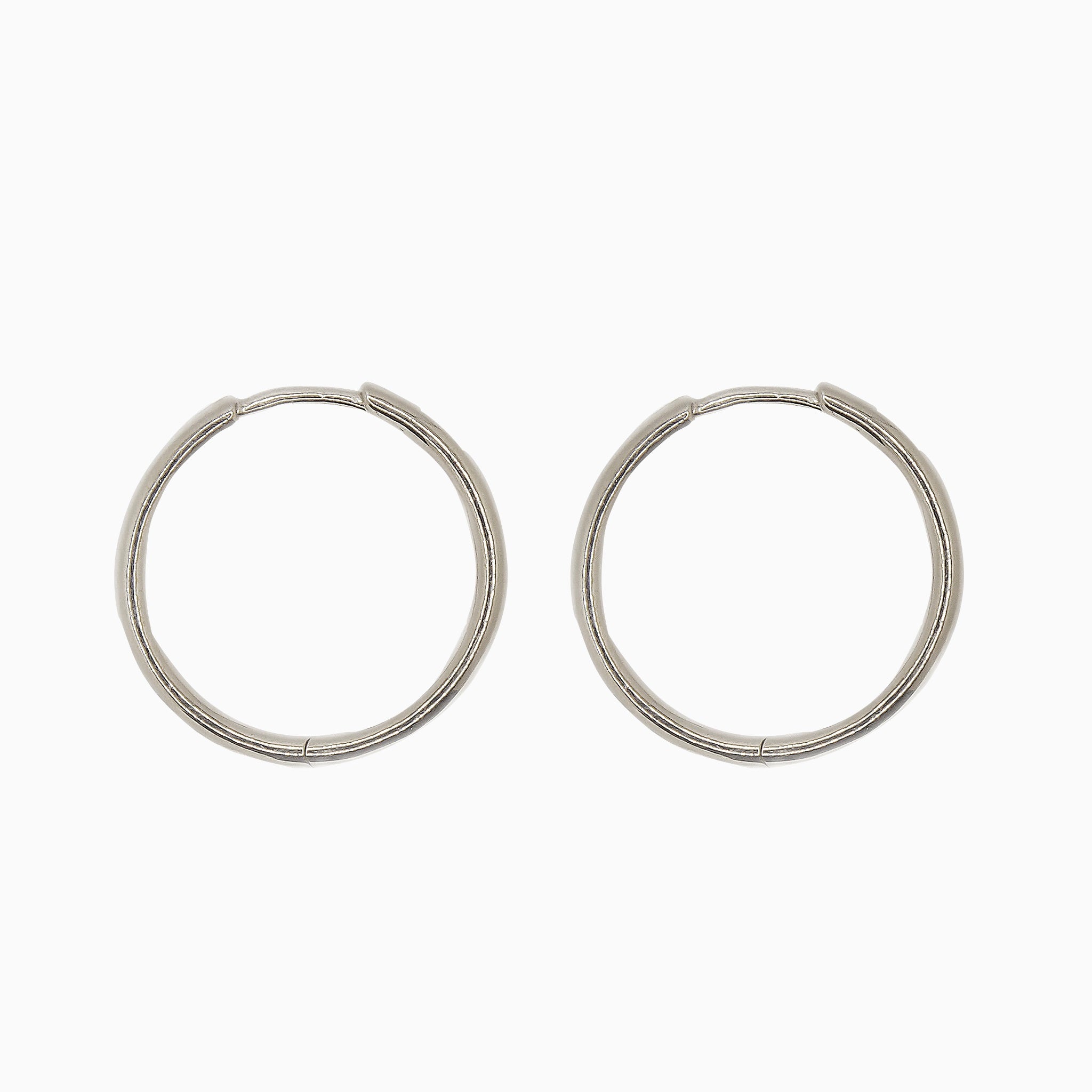 14k Gold 21mm Hinged Everyday Round Hoop Earrings - Starflower Design