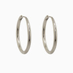 14k Gold 21mm Hinged Everyday Round Hoop Earrings - Starflower Design