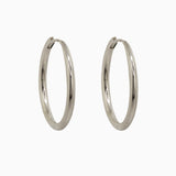 14k Gold 21mm Hinged Everyday Round Hoop Earrings - Starflower Design