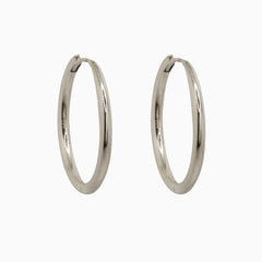 14k Gold 21mm Hinged Everyday Round Hoop Earrings - Starflower Design
