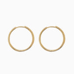 14k Gold 21mm Hinged Everyday Round Hoop Earrings - Starflower Design