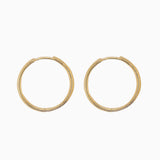 14k Gold 21mm Hinged Everyday Round Hoop Earrings - Starflower Design
