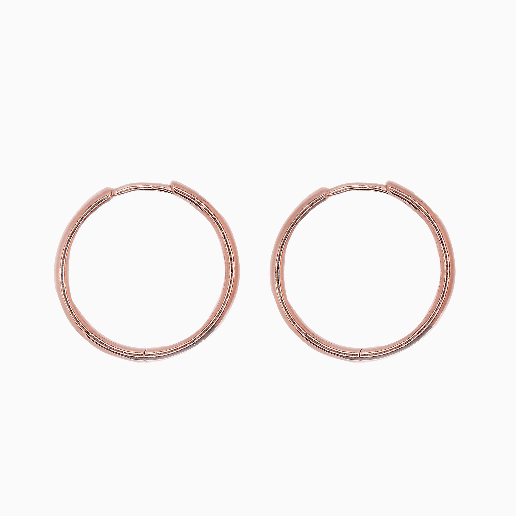 14k Gold 21mm Hinged Everyday Round Hoop Earrings - Starflower Design