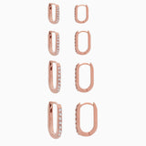 14k Gold 21mm x 14mm Hinged Diamond Paperclip Hoop Earrings - Starflower Design