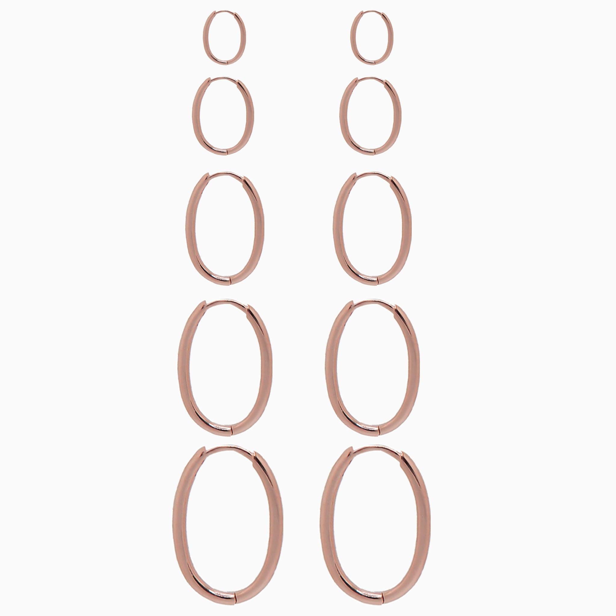 14k Gold 21mm x 14mm Hinged Everyday Oval Hoop Earrings - Starflower Design