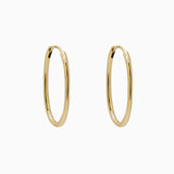 14k Gold 21mm x 14mm Hinged Everyday Oval Hoop Earrings - Starflower Design