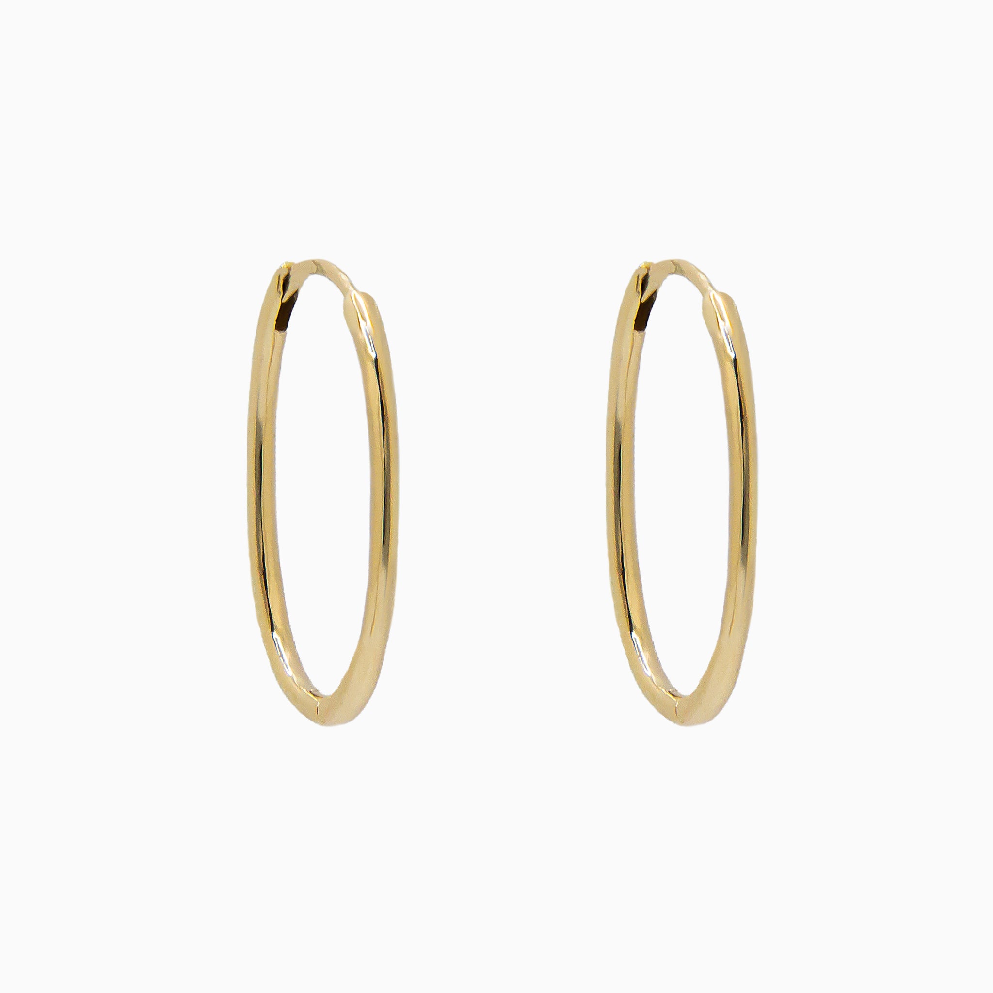 14k Gold 21mm x 14mm Hinged Everyday Oval Hoop Earrings - Starflower Design