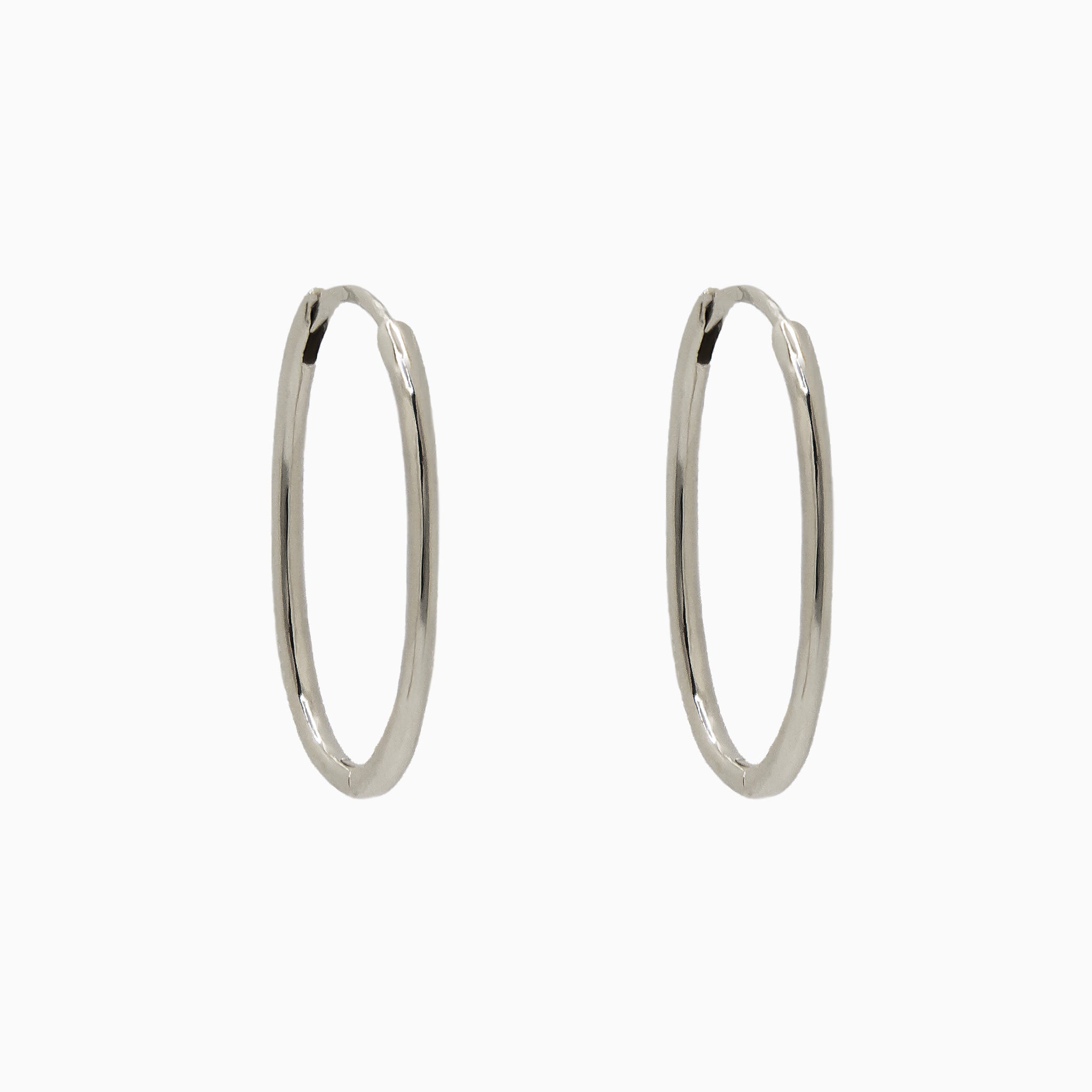 14k Gold 21mm x 14mm Hinged Everyday Oval Hoop Earrings - Starflower Design
