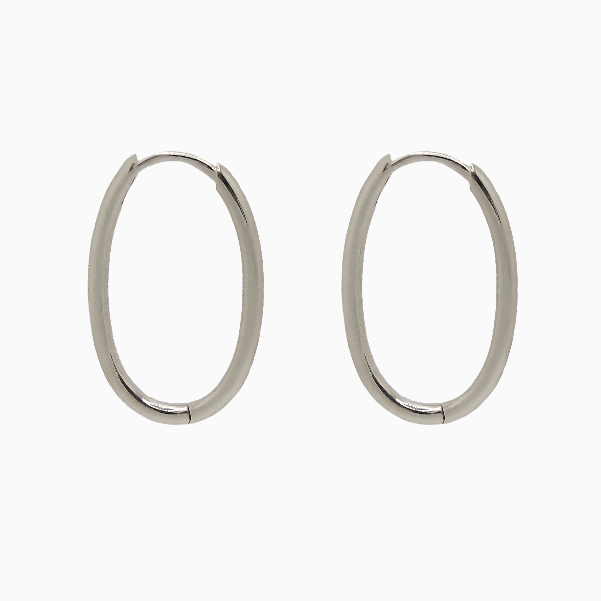 14k Gold 21mm x 14mm Hinged Everyday Oval Hoop Earrings - Starflower Design