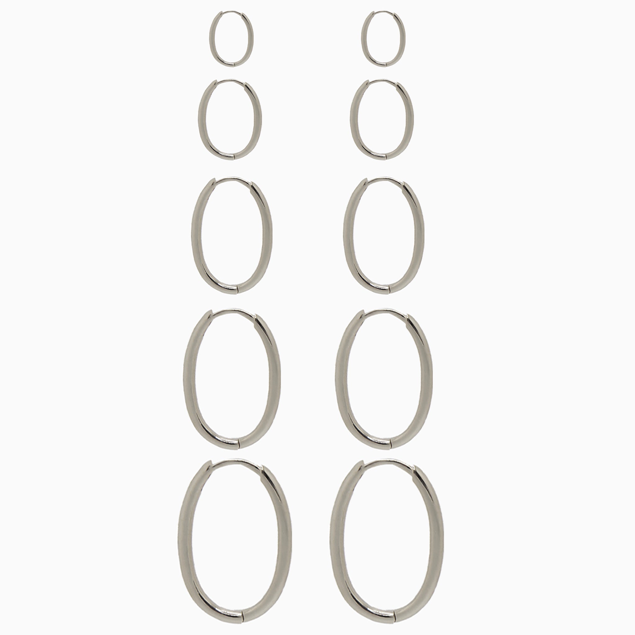 14k Gold 21mm x 14mm Hinged Everyday Oval Hoop Earrings - Starflower Design