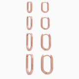 14k Gold 21mm x 14mm Hinged Paperclip Hoop Earrings - Starflower Design