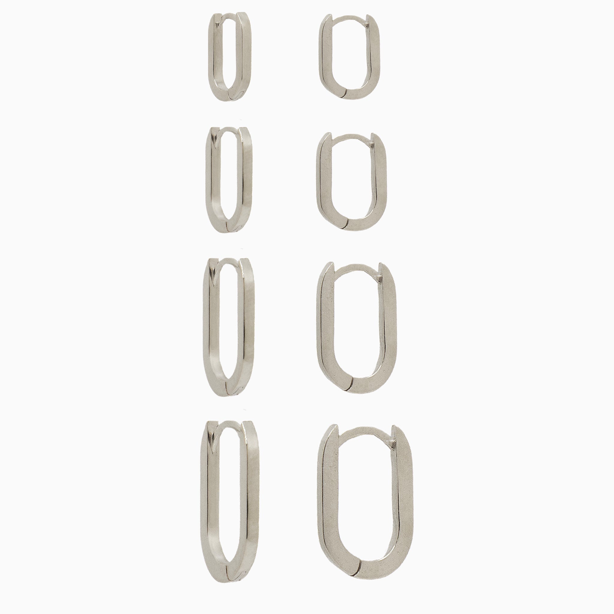 14k Gold 21mm x 14mm Hinged Paperclip Hoop Earrings - Starflower Design