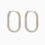 14k Gold 21mm x 14mm Hinged Paperclip Hoop Earrings - Starflower Design