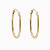 14k Gold 23mm x 15mm Hinged Everyday Oval Hoop Earrings - Starflower Design