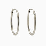 14k Gold 23mm x 15mm Hinged Everyday Oval Hoop Earrings - Starflower Design