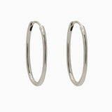 14k Gold 23mm x 15mm Hinged Everyday Oval Hoop Earrings - Starflower Design