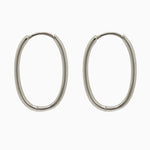 14k Gold 23mm x 15mm Hinged Everyday Oval Hoop Earrings - Starflower Design