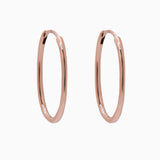 14k Gold 23mm x 15mm Hinged Everyday Oval Hoop Earrings - Starflower Design