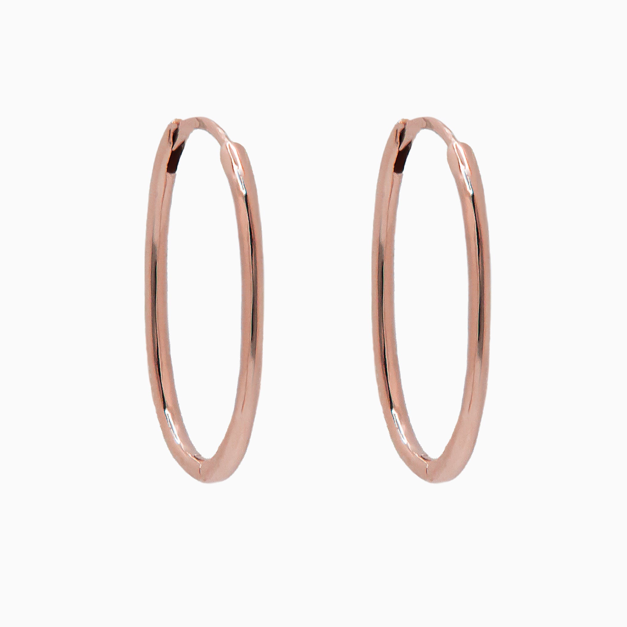 14k Gold 23mm x 15mm Hinged Everyday Oval Hoop Earrings - Starflower Design