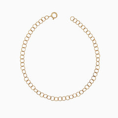 14k Gold 3.5mm Shimmering Coin Link Chain Bracelet - Starflower Design