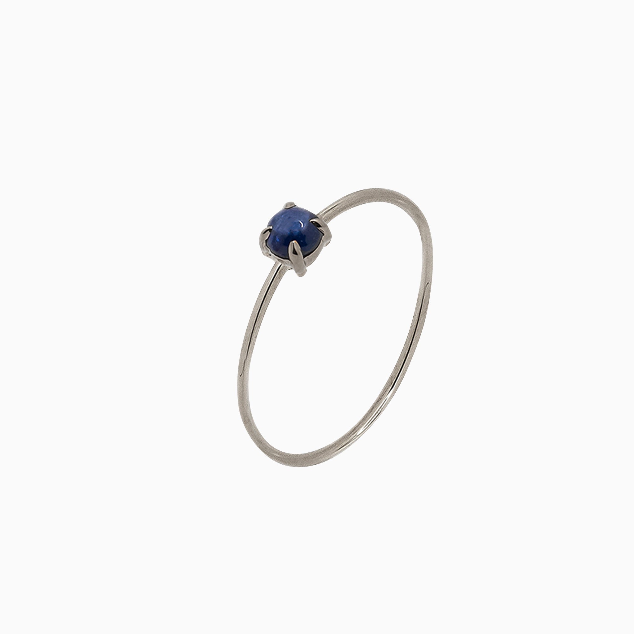 14k Gold Absolutely Effortless 3mm Blue Sapphire Microstackable Ring - Starflower Design