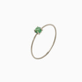 14k Gold Absolutely Effortless 3mm Earthy Green Tourmaline Microstackable Ring - Starflower Design