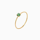 14k Gold Absolutely Effortless 3mm Earthy Green Tourmaline Microstackable Ring - Starflower Design