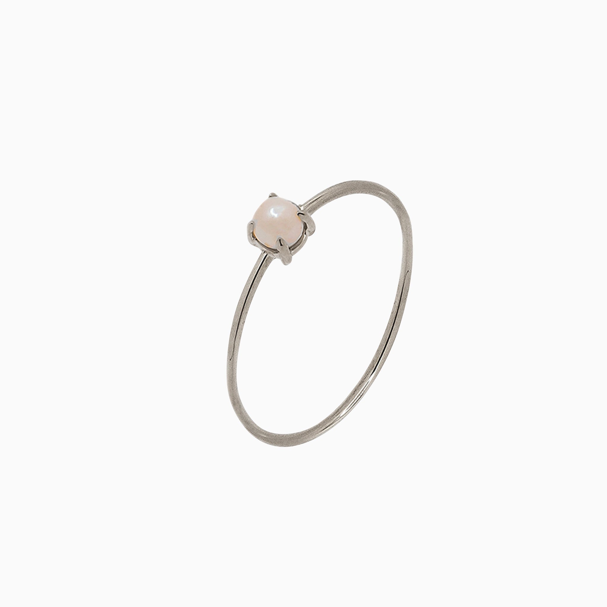 14k Gold Absolutely Effortless 3mm Freshwater Pearl Microstackable Ring - Starflower Design