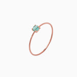 14k Gold Absolutely Effortless 3mm Icy Light Blue Tourmaline Microstackable Ring - Starflower Design