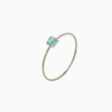 14k Gold Absolutely Effortless 3mm Icy Light Blue Tourmaline Microstackable Ring - Starflower Design